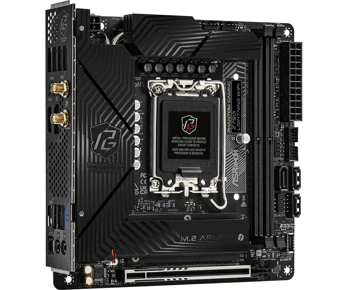 ASRock PHANTOM GAMING Z790I Lightning WiFi Intel LGA1700 Gaming Motherboard | 1190 - MXBNM0 - A0UAYZ - 4710483946660 - Vektra Computers LLC ASRock PHANTOM GAMING Z790I Lightning WiFi Intel LGA1700 Gaming Motherboard | 1190 - MXBNM0 - A0UAYZ - 4710483946660 - Vektra Computers LLC